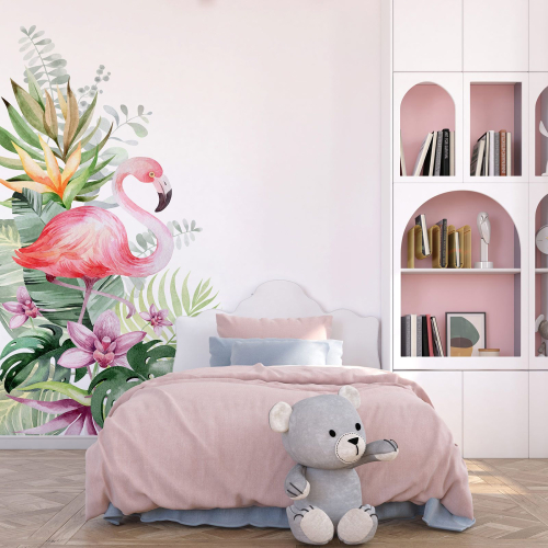 Papier peint panoramique Enfants - Flamant rose