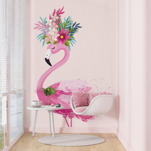 Papier peint panoramique Enfants - Flamant rose