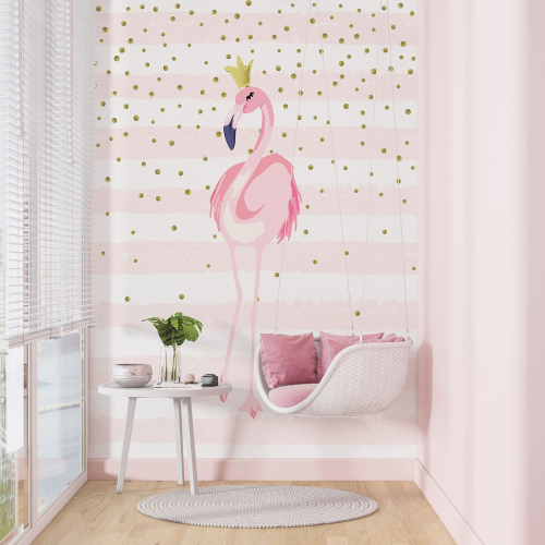 Papier peint panoramique Enfants - Flamant rose