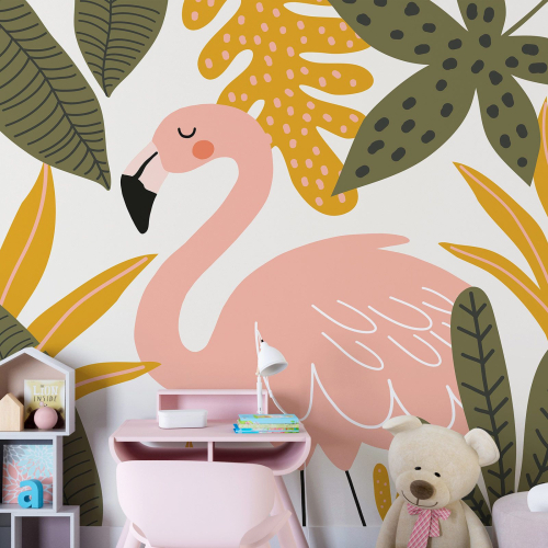 Papier peint panoramique Enfants - Flamant Rose