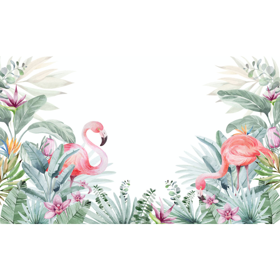 Papier peint panoramique Enfants - Flamants roses