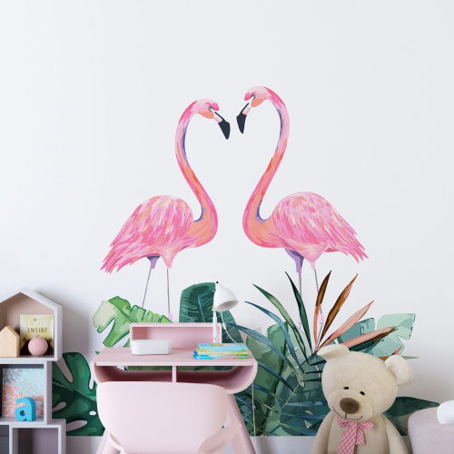 Papier peint panoramique Enfants - Flamants roses