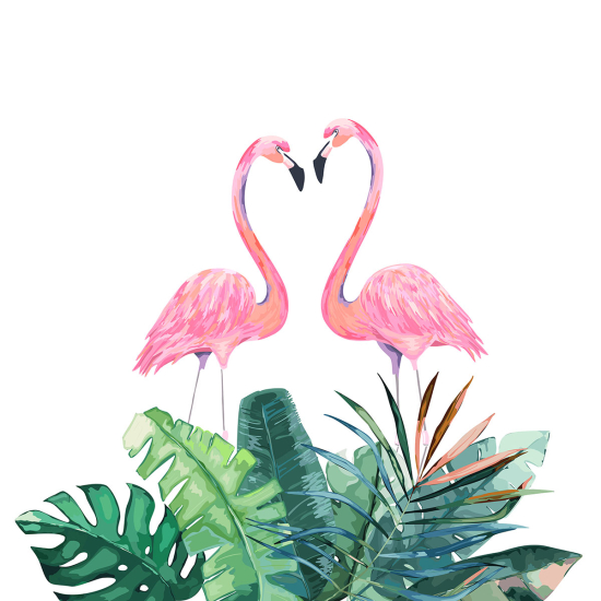 Papier peint panoramique Enfants - Flamants roses