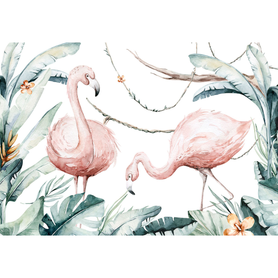 Papier peint panoramique Enfants - Flamants roses
