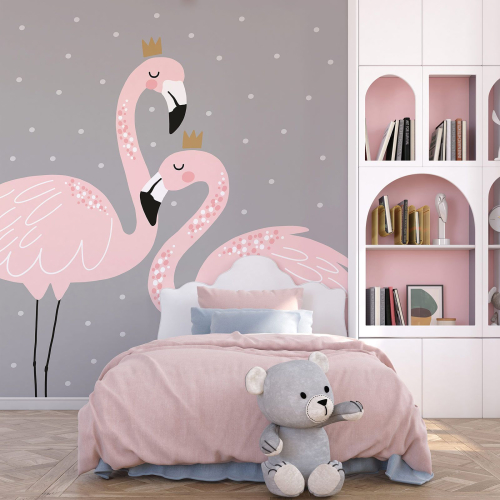 Papier peint panoramique Enfants - Flamants Roses