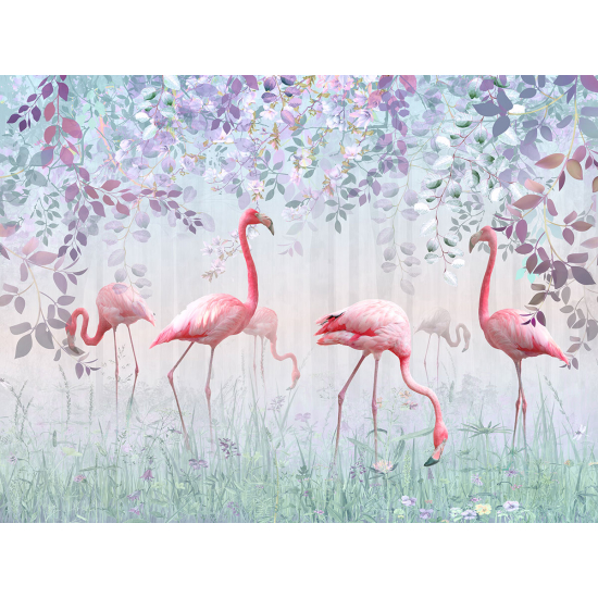 Papier peint panoramique Enfants - Flamants roses Design