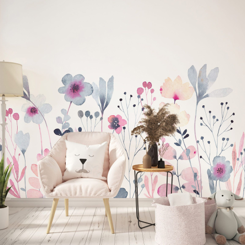Papier peint panoramique Enfants - Fleurs