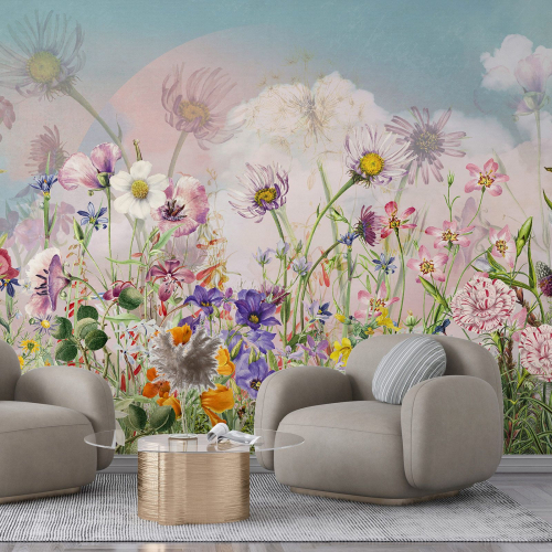 Papier peint panoramique Enfants - Fleurs
