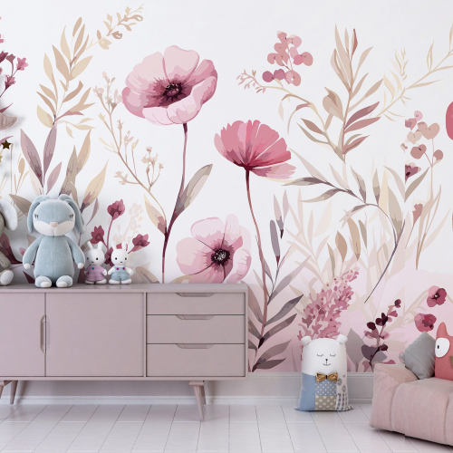 Papier peint panoramique Enfants - Fleurs