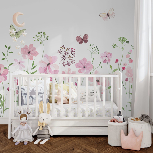 Papier peint panoramique Enfants - Fleurs