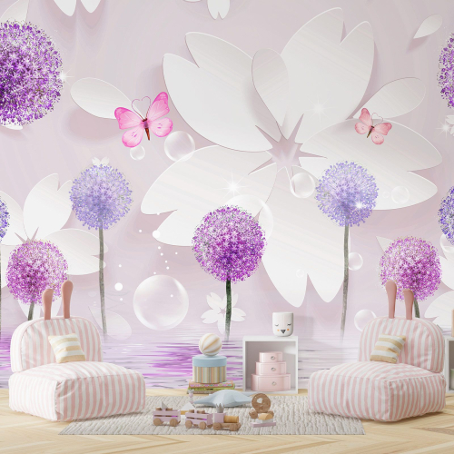 Papier peint panoramique Enfants - Fleurs pissenlit