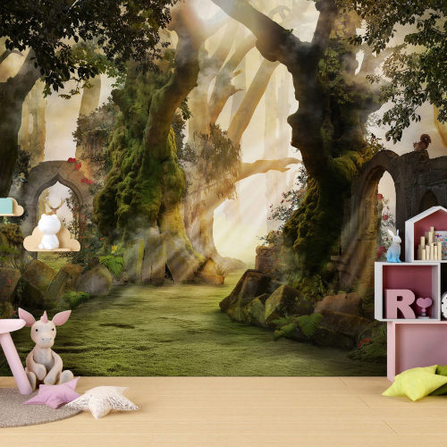 Papier peint panoramique Enfants - Forêt enchantée