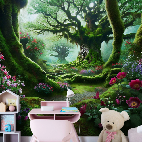 Papier peint panoramique Enfants - Forêt enchantée