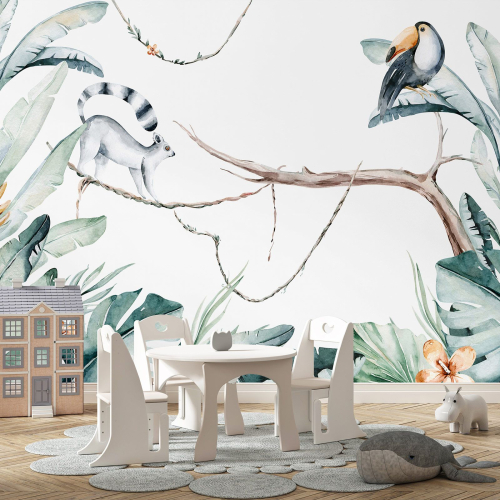 Papier peint panoramique Enfants - Forêt tropicale