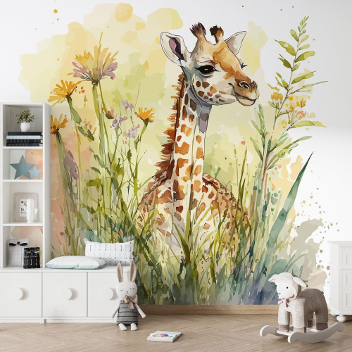 Papier peint panoramique Enfants - Girafe