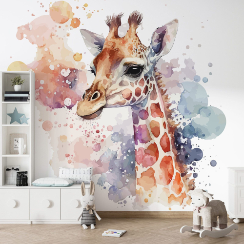 Papier peint panoramique Enfants - Girafe