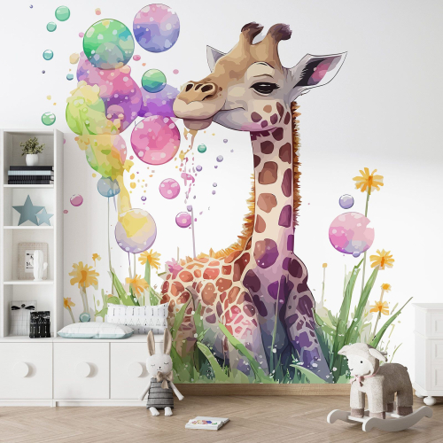 Papier peint panoramique Enfants - Girafe
