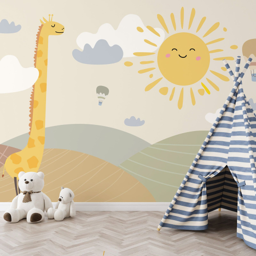 Papier peint panoramique Enfants - Girafe