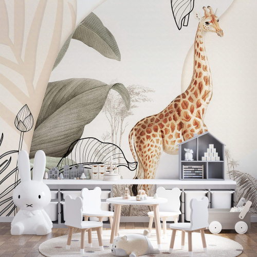 Papier peint panoramique Enfants - Girafe