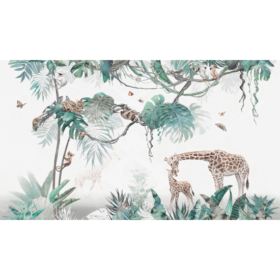 Papier peint panoramique Enfants - Girafes