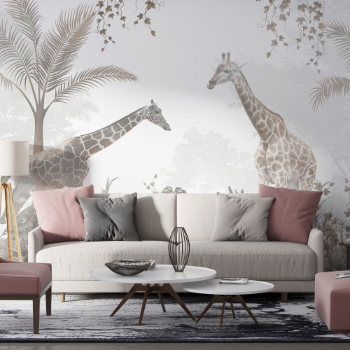 Papier peint panoramique Enfants - Girafes