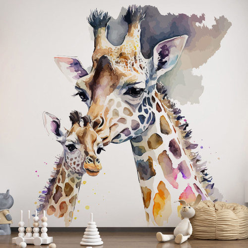Papier peint panoramique Enfants - Girafes