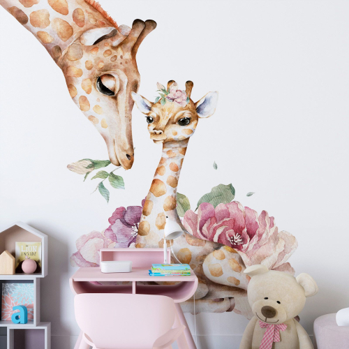 Papier peint panoramique Enfants - Girafes