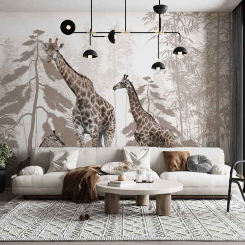 Papier peint panoramique Enfants - Girafes