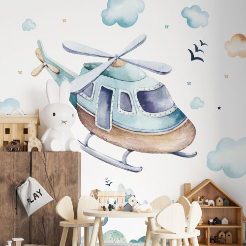 Papier peint panoramique Enfants - Hélicoptère