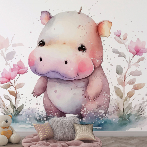 Papier peint panoramique Enfants - Hippopotame