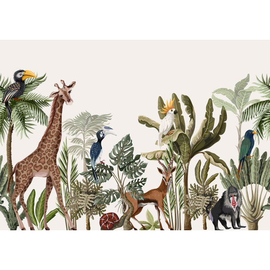 Papier peint panoramique Enfants - Jungle Animaux