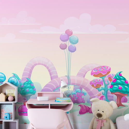 Papier peint panoramique Enfants - Le Pays de Bonbons