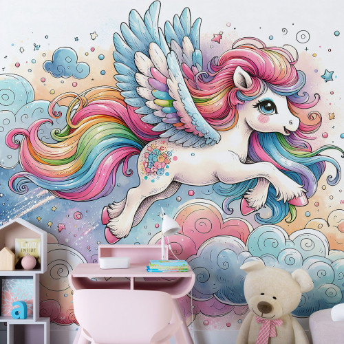Papier peint panoramique Enfants - Licorne