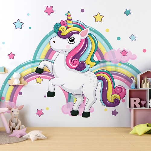 Papier peint panoramique Enfants - Licorne Etoiles