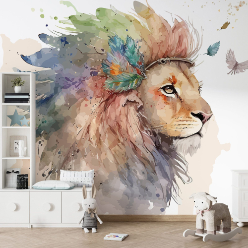 Papier peint panoramique Enfants - Lion