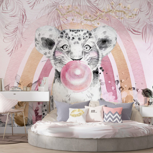Papier peint panoramique Enfants - Lion bulle