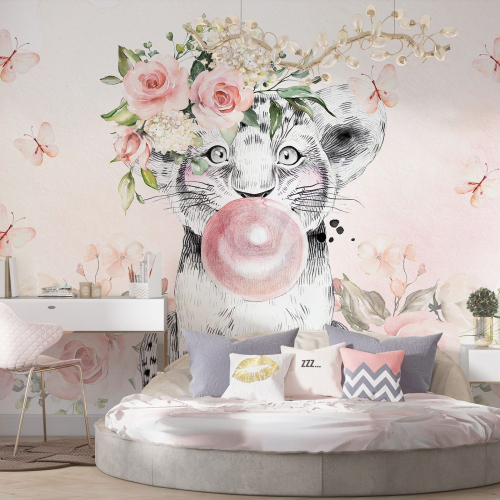 Papier peint panoramique Enfants - Lion bulle