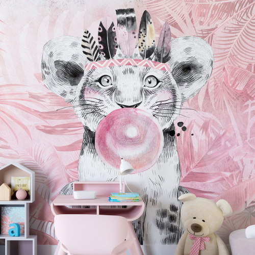 Papier peint panoramique Enfants - Lion bulle