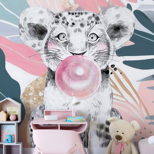 Papier peint panoramique Enfants - Lion bulle