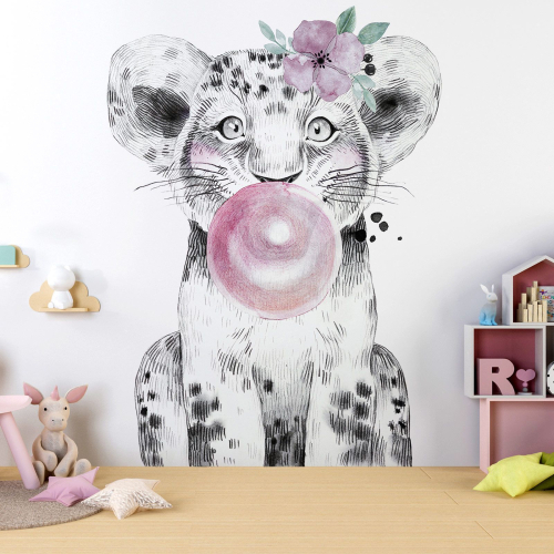 Papier peint panoramique Enfants - Lion Chewing-Gum