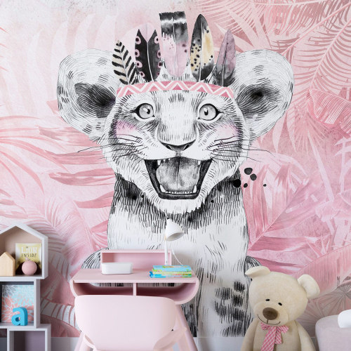 Papier peint panoramique Enfants - Lion Indien