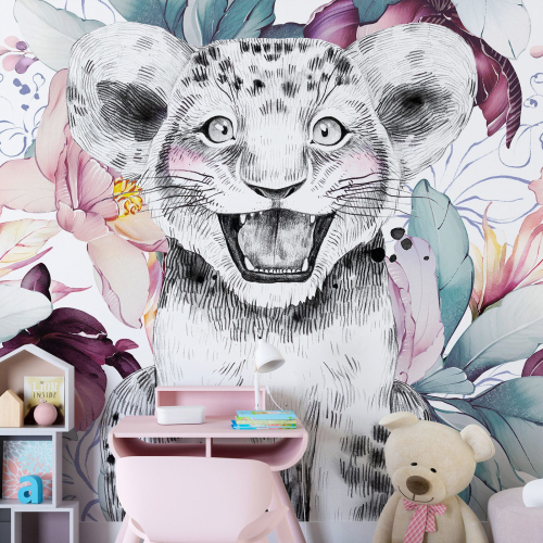Papier peint panoramique Enfants - Lionceau