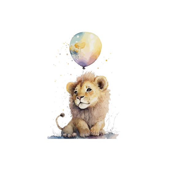Papier peint panoramique Enfants - Lionceau ballon