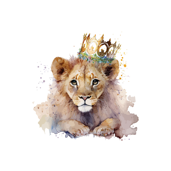 Papier peint panoramique Enfants - Lionne Couronne