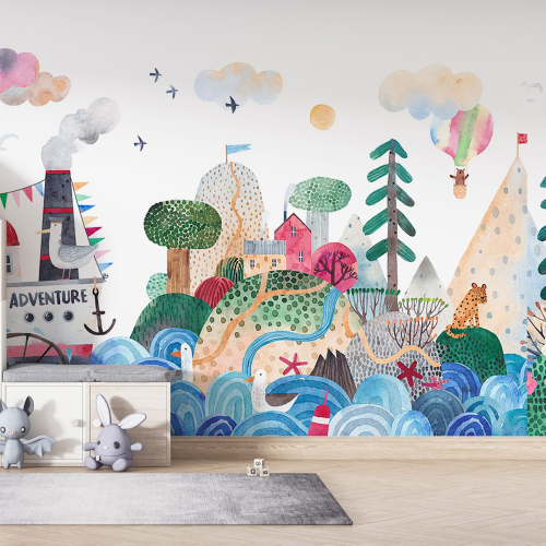 Papier peint panoramique Enfants - Mer Bateau