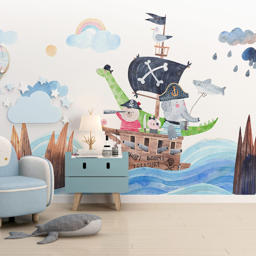 Papier peint panoramique Enfants - Mer Bateau