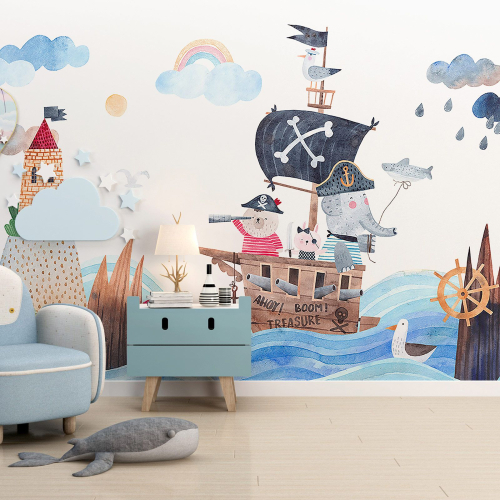 Papier peint panoramique Enfants - Mer Bateau