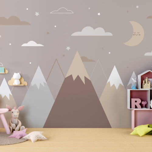 Papier peint panoramique Enfants - Montagnes