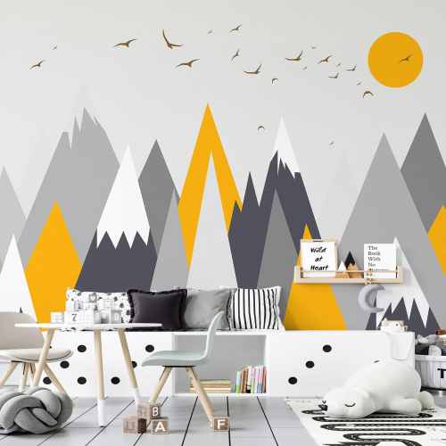 Papier peint panoramique Enfants - Montagnes