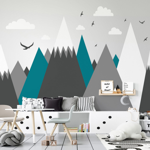 Papier peint panoramique Enfants - Montagnes